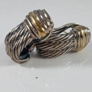 David Yurman silver 14k cable shrimp earrings